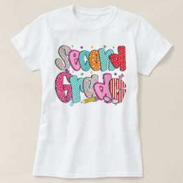 Preppy Second Grade 2nd Grade Teachers Girls T Shirt