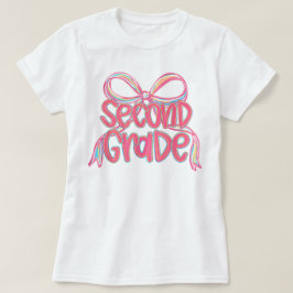 Preppy Second Grade 2nd Grade Teachers Girls T Shirt