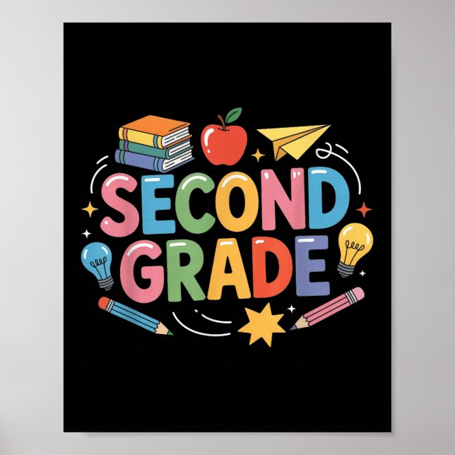 Preppy Second Klass Back to school 2:a Klass Teach Poster (Framsidan)