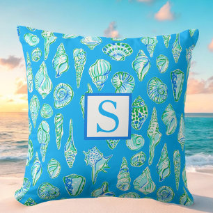Preppy Snigelsk Initial / Kustnära Strandhus Kudde