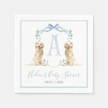 Preppy Southern Blue Boy Hund Baby Shower