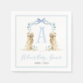 Preppy Southern Blue Boy Hund Baby Shower Pappersservett