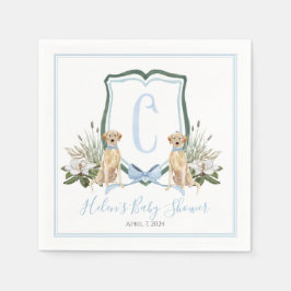 Preppy Southern Blue Boy Hund Baby Shower Pappersservett