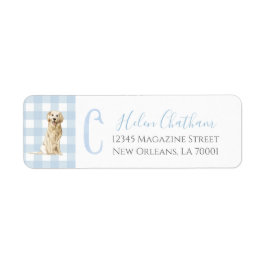 Preppy Southern Blue Boy Hund Baby Shower Returadress Etikett