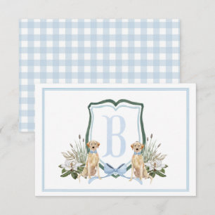 Preppy Southern Blue Boy Hund Baby Shower Tack Kort