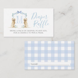 Preppy Southern Blue Boy Hund Diaper Raffle Card Tilläggskort
