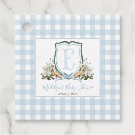 Preppy Southern Blue Boy Pelican Baby Shower Gåvor Etiketter