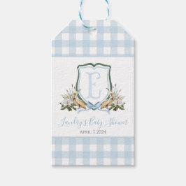 Preppy Southern Blue Boy Pelican Baby Shower Presentetikett