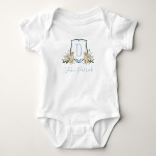 Preppy Southern Blue Dog Pojke Baby Shower Baby T Shirt