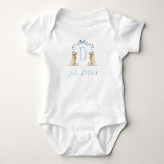 Preppy Southern Blue Hund Boy Baby Shower Baby T Shirt