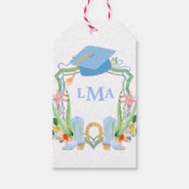 Preppy Southern Cowgirl Monogram Studenten Presentetikett