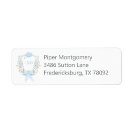 Preppy Southern Gingham Monogram Studenten Returadress Etikett