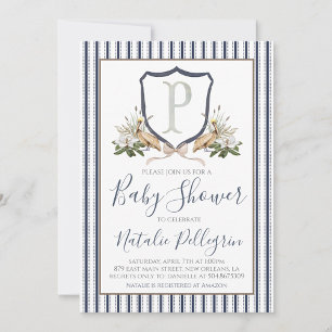 Preppy Southern Pelican Boy Shower Inbjudningar