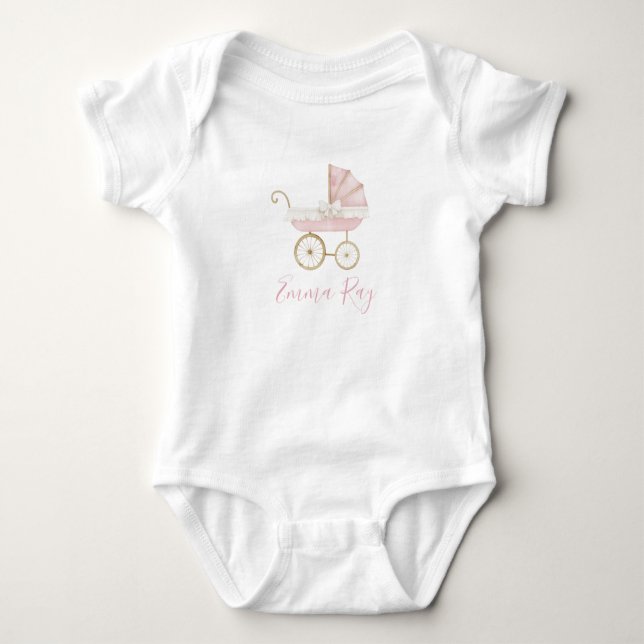 Preppy Southern Rosa Carriage Girl Baby Shower T Shirt (Framsida)