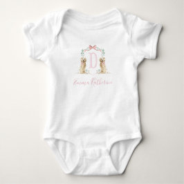 Preppy Southern Rosa Girl Hund Baby Shower Baby T Shirt