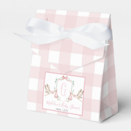 Preppy Southern Rosa Girl Stork Baby Shower Presentaskar