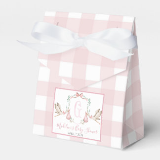Preppy Southern Rosa Girl Stork Baby Shower Presentaskar