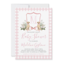 Preppy Southern Rosa Hund Girl Baby Shower