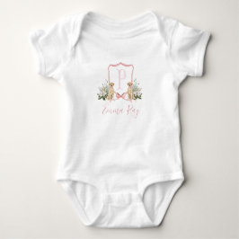 Preppy Southern Rosa Hund Girl Baby Shower T Shirt