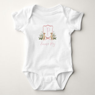 Preppy Southern Rosa Hund Girl Baby Shower T Shirt