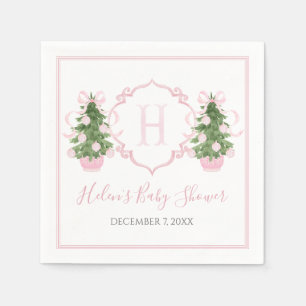 Preppy Southern Rosa Julgran Pappersservett