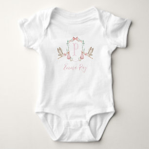 Preppy Southern Rosa Stork Girl Baby Shower T Shirt