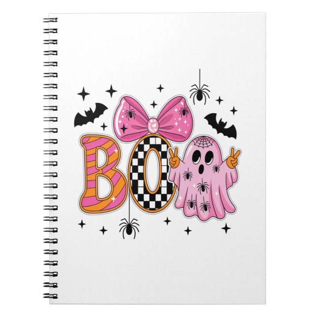 Preppy Spooky Halloween Boo Anteckningsbok (Framsidan)