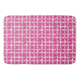 Preppy Square Lattice – Coordinating Hot Pink Badrumsmatta