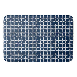 Preppy Square Lattice – Coordinating Navy Badrumsmatta