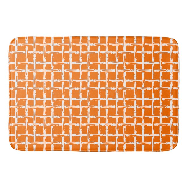 Preppy Square Lattice – Coordinating Orange Badrumsmatta (Framsidan)