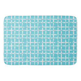 Preppy Square Lattice – Coordinating Turquoise Badrumsmatta