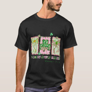 Preppy St Patrick's Day Simply Blessed Coquette-sl T Shirt