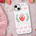 Preppy Strawberry Rosa Gingham Bows Personlig<br><div class="desc">Personlig Iphone case med matvallmokokvetestetiskt i rosa och vitt. Utformningen har jordgubbsbäret med rosa ginghams, inramad med en logotyp stil lagerkrans, namn-banderoll och mönster gräns av rosa bögar för att matcha jordgubbens logotyp. Designad för iPhone 14 Plus men passar många andra modeller. Om du väljer en annan modell kontrollerar du...</div>