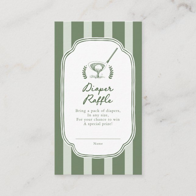 Preppy Stripe New to the Club Diaper Raffle Ticket Tilläggskort (Framsida)