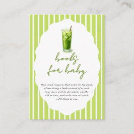 Preppy Stripes Matcha Baby Shower Books For Baby Tilläggskort