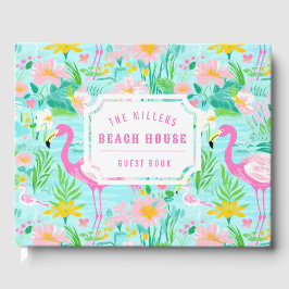 Preppy Summer Flamingo | Monogram Gästböcker