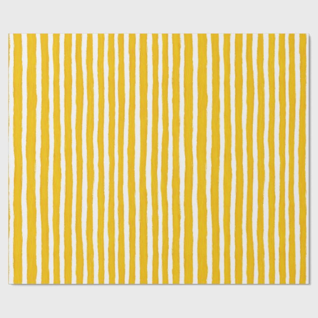 Preppy Summer Yellow and White Wrapping Paper Presentpapper (Platt)