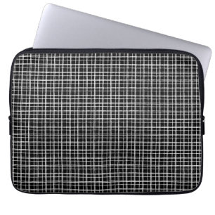 Preppy svart vitmönsterlaptop sleeve