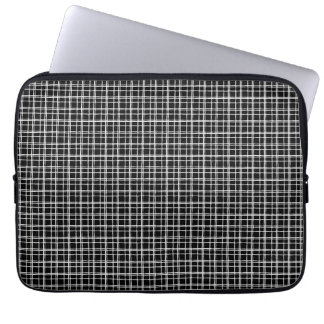 Preppy svart vitmönsterlaptop sleeve