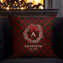 Preppy Tartan Julkrans Monogram & Namn
