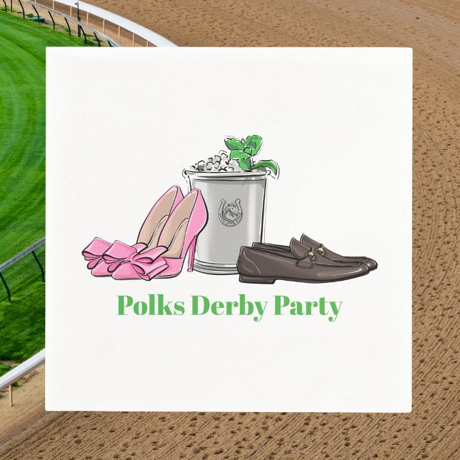Preppy tävlingsdags fancy skor Mint Julep Custom  Pappersservett (Skapare uppladdad)