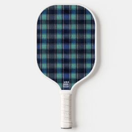 Preppy Teal & Navy Rutmönstrad Rutig Pickleballrac