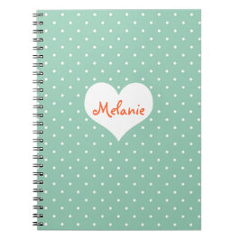 Preppy teal Polka-pricken personlig journal Anteckningsbok Med Spiral