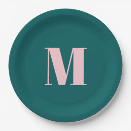 Preppy Teal Rosa Modern Feminine Monogrammed Party