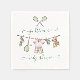 Preppy Tennis Baby Shower Clothesline Pappersservett