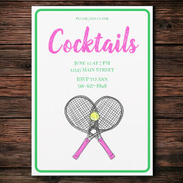 Preppy Tennis Cocktail Party / Rosa Rackets Inbjudningar
