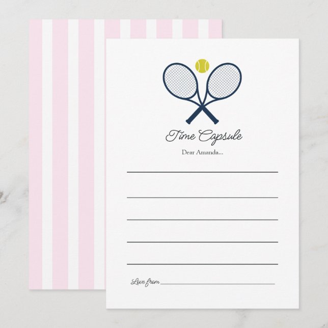 Preppy Tennis Födelsedagstidskapsel (Fram/baksida)