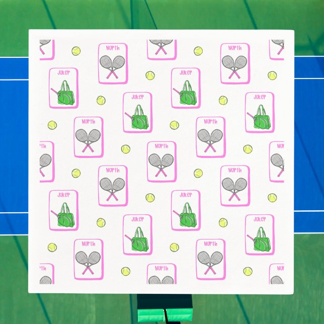 Preppy Tennis Mahjong / Racket och väska brickor Pappersservett (Skapare uppladdad)