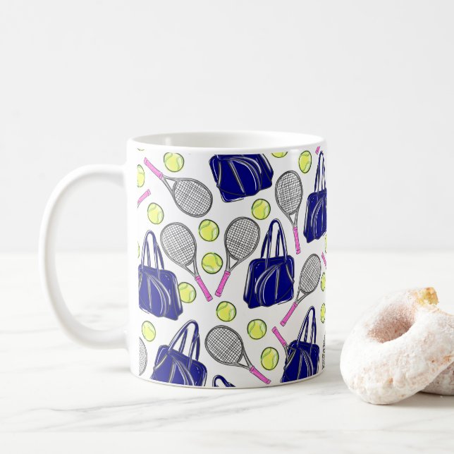Preppy Tennis Navy Kaffemugg (Med munk)