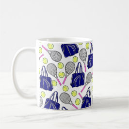 Preppy Tennis Navy Kaffemugg